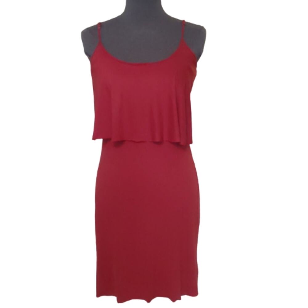 Hurley Red Tiered Sleeveless Cami Dress S